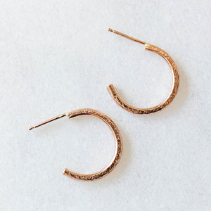
            
                Load image into Gallery viewer, Feather texture hoop earrings
            
        