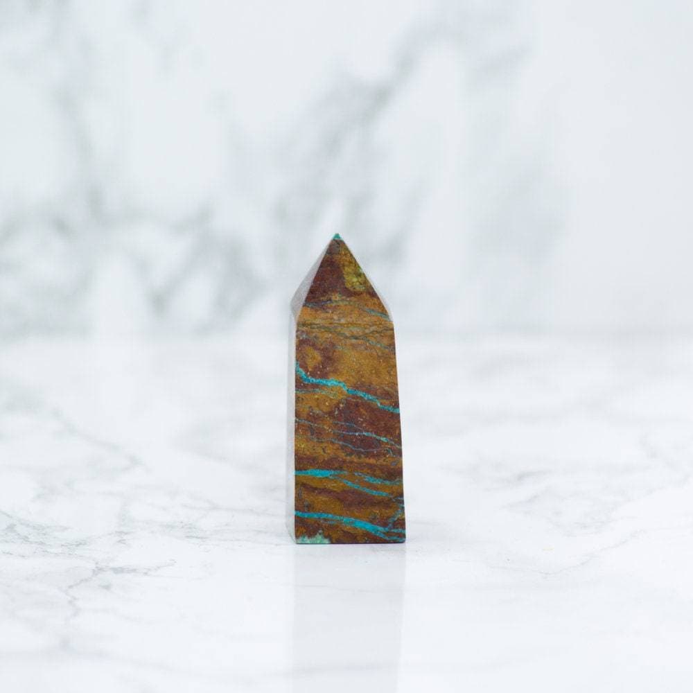 
            
                Load image into Gallery viewer, Chrysocolla crystal tower - luxe.zen
            
        