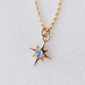 Faraway star Ethiopian opal gemstone necklace - luxe.zen