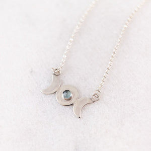 Aquamarine moon necklace