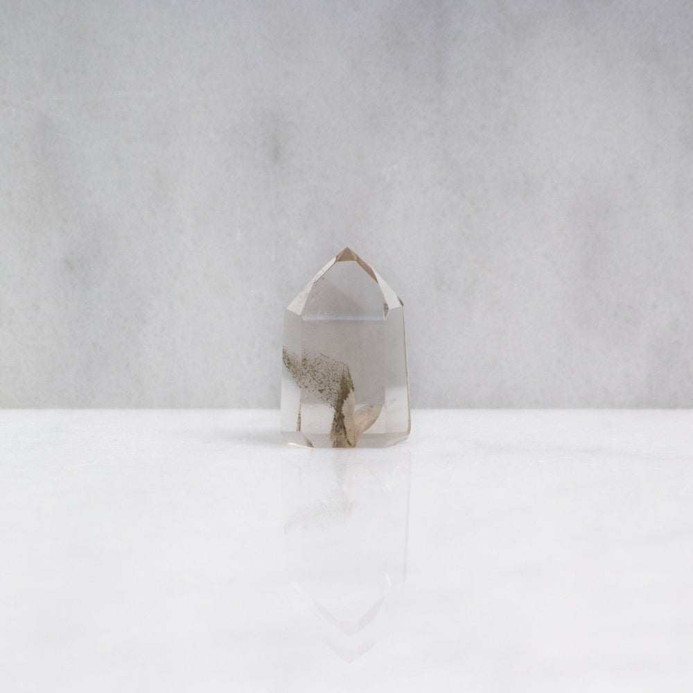
            
                Load image into Gallery viewer, Chlorite included quartz crystal tower
            
        