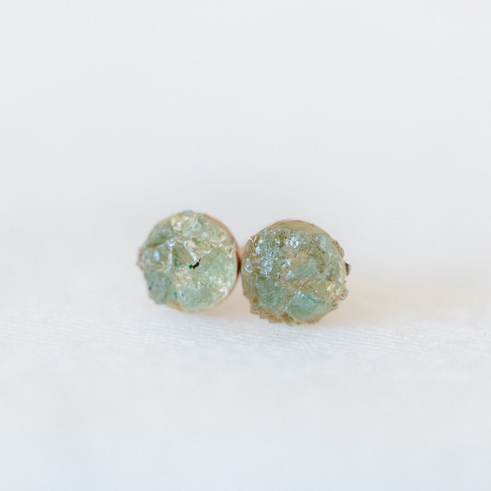 Raw emerald earrings 