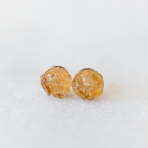 Raw citrine earrings 