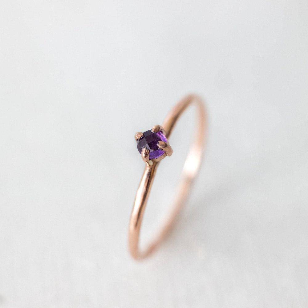 Natural rose cut Uruguayan purple amethyst ring - luxe.zen