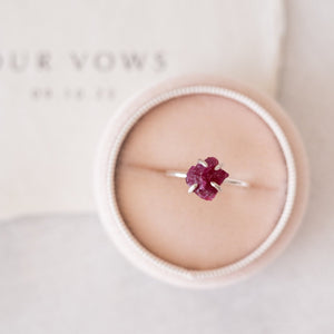 Raw ruby gemstone solitaire ring - luxe.zen