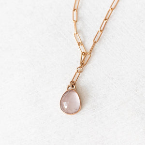 Rose quartz nebula necklace - luxe.zen