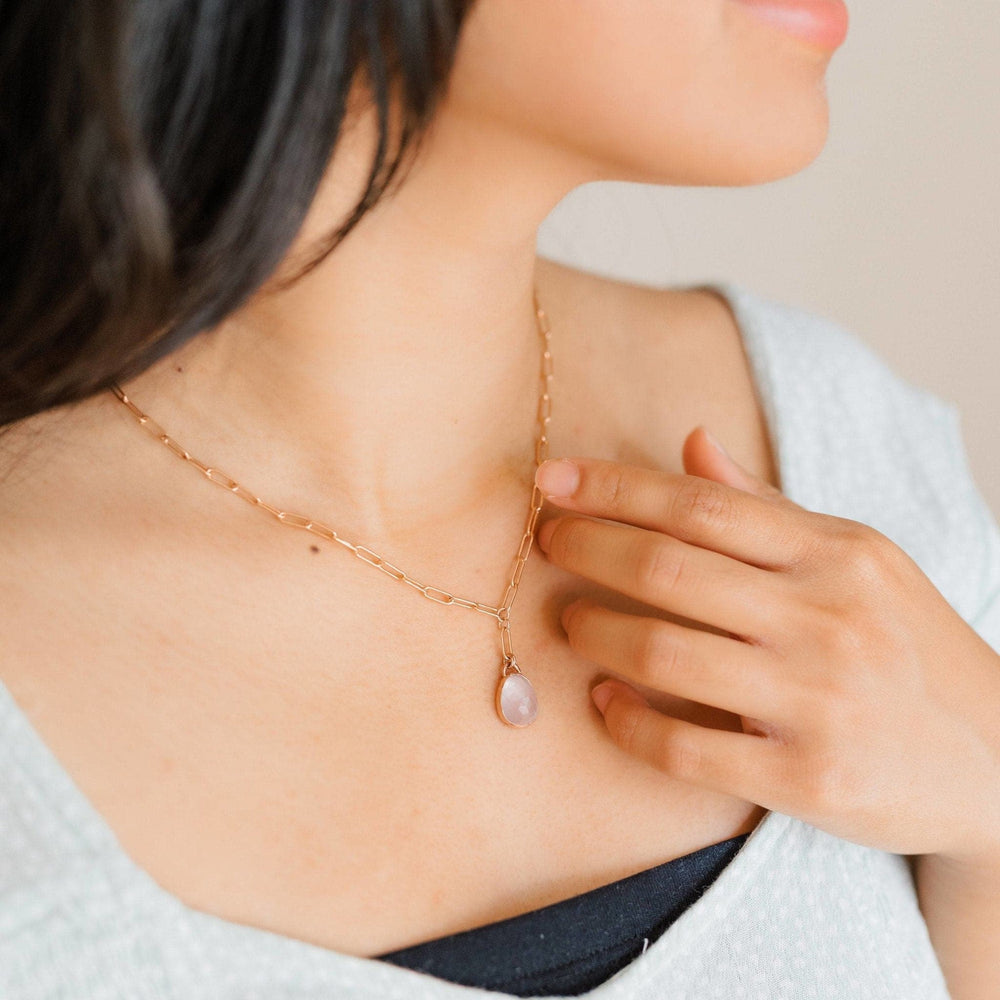 Rose quartz nebula necklace - luxe.zen